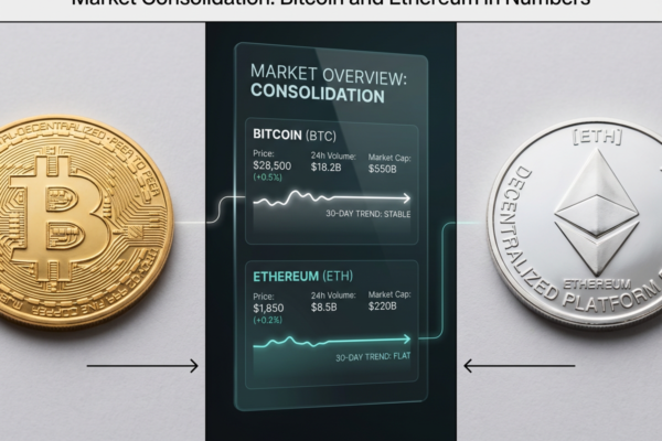Konsolidacja rynku krypto – Bitcoin i Ethereum w liczbach